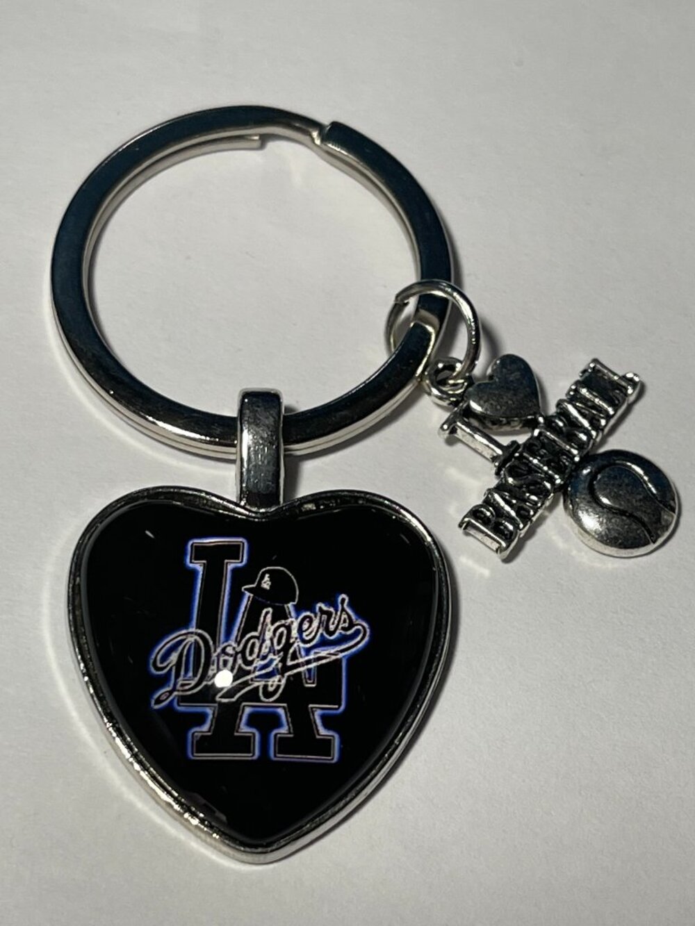 Los Angeles Dodgers MLB I Love Baseball Keychain NEW!!